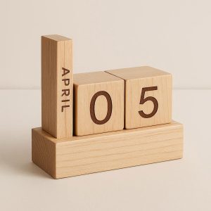 Minimalist Wooden Block Calendar - Functional Modern Sculpture