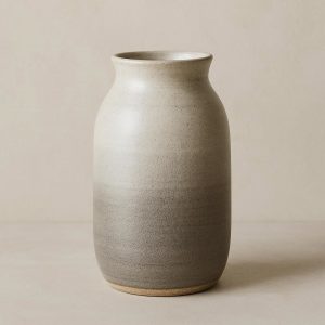 Neutral Ombre Ceramic Vase - Subtle Gradient Effect